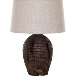 MUST Living Table lamp Craft BLACK,62xØ45 cm, linen natural shade