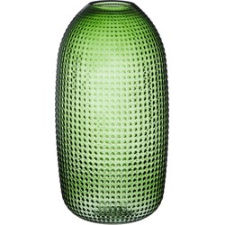 Groene ronde bloemenvazen/decoratie vazen/boeketvazen 36 cm glas - Vazen