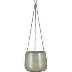 Mica Decorations Bloempot Benson - 23x23x20 cm - Ijzer - Lichtgrijs
