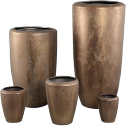 PTMD Bloempot Kyleigh - 35x35x58 cm - Keramiek - Brons
