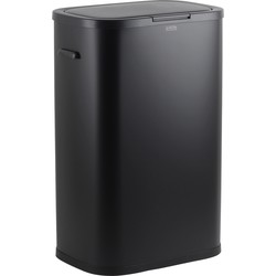 Luzzo® New Jersey Push Prullenbak 55 liter  met Drukknop - mat Zwart
