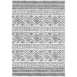 Safavieh Boho Chic Indoor Woven Area Rug, Tulum Collection, TUL267, in Ivory & Black, 122 X 183 cm