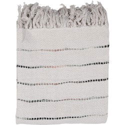 Clayre & Eef Plaid Beige Zwart Katoen Strepen