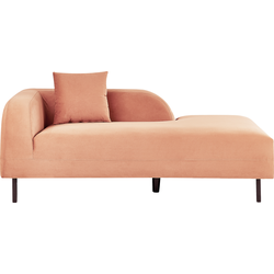 LE CRAU - Chaise longue - Perzik - Linkerzijde - Fluweel