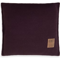 Knit Factory Lynn Sierkussen - Aubergine - 50x50 cm - Inclusief kussenvulling