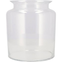 DK Design Bloemenvaas melkbus fles model Milky - transparant glas - D19 x H19 cm - Vazen