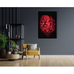 Muurwerken Akoestisch Schilderij - Rood Paarse Dahlia - Geluidsdempend Wandpaneel - Wanddecoratie - Geluidsisolatie - PRO (AW 0.90) M (60X85)