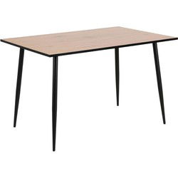 Eettafel Rechthoek Naturel/Zwart - 120x80x75cm - Willy