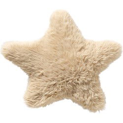Textino STERRE - Sierkussen 50x48 cm - fluffy kussen in stervorm - Bleached Sand - beige - Textino