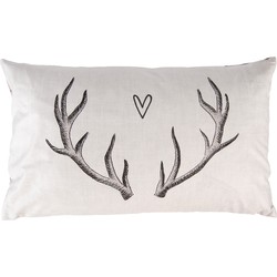 Clayre & Eef Kussenhoes 30x50 cm Beige Polyester Rechthoek Gewei