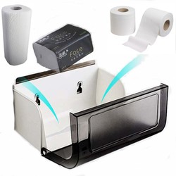Decopatent® Hangende Dubbele Toiletrolhouder met leg plankje voor 2x WC papier Rollen OF 1x Keuken Rol papier - Zonder boren