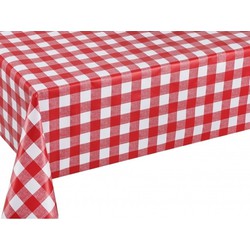 Rode tafelkleden/tafelzeilen ruitjes print 140 x 250 cm rechthoekig - Tafelzeilen