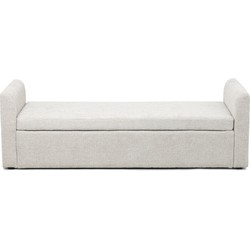 Opbergbank Stof Beige - 2 Zitplekken - 151x45x50cm - Calvin