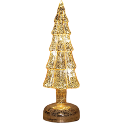 Kerstboompje glas led op batterij met timer 27.5x9.5 cm goud