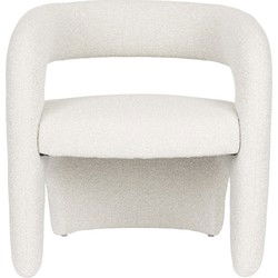 Fauteuil Wit Stof - Zithoogte 47cm - 69x66x72cm - Nova