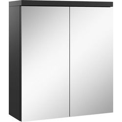 Badplaats Spiegelkast Toledo 60 x 20 x 60 cm - Zwart - Badkamerkast Badkamer