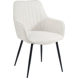 Housecraft Living Maud Eetkamerstoelen met armleuning Off-White - Set van 2