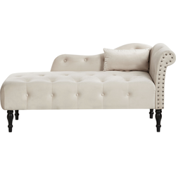 IVRY - Chaise longue - Lichtbeige - Rechtszijdig - Fluweel