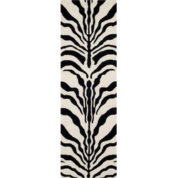 Safavieh Zebra Indoor Hand Tufted Area Rug, Cambridge Collection, CAM709, in Ivory & Black, 76 X 244 cm