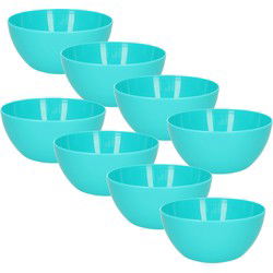 Plasticforte kommetjes/schaaltjes - 8x - kunststof - D14xH6 cm - blauw - Kommetjes