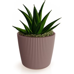 Prosperplast Plantenpot/bloempot Buckingham - kunststof - terra bruin - 23 x 21 cm - Plantenpotten