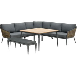 Garden Impressions San Vito lounge dining set 5-delig - natural rotan