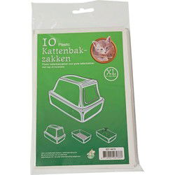 Boon Kattenbak afvalzakken - 10x stuks - wit - 51 x 20 x 46 cm - Poepzakjes