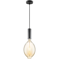 Home sweet home hanglamp Saga zwart Oval - amber