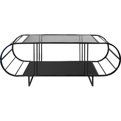 Salontafel met glazen en metalen blad L145 cm - WINDY
