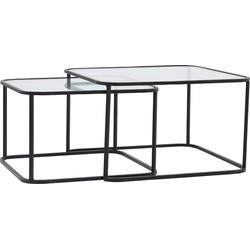 Light & Living - Salontafel LOFTI - Ø75x44cm - Zwart - Set van 2