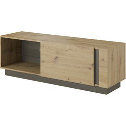 Meubella - TV-Meubel Ashley - Eiken - Grijs - 138 cm