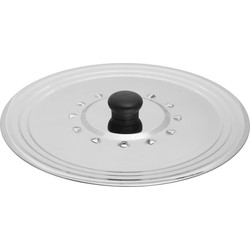 Spatdeksel - universeel - RVS - stoomuitlaat -voor pannen 26/28/30 cm - Pannendeksels