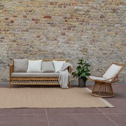 Jute buitenkleed Naturel Border Beige - Polypropyleen