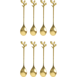 OTIX Theelepeltjes - Goud - Bladeren - Koffielepeltjes - 8 stuks - LEAF