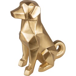 Clayre & Eef Beeld Hond 24 cm Goudkleurig Polyresin