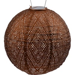 Lumiz Solar Buitenlampion Ikat Rond - Solar Tuinverlichting - 30 cm - Koper