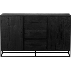 Dressoir Zwart Hout - Metaal - Pure Black - Giga Meubel