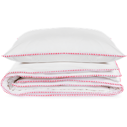 Overstrekset percal katoen pink stitches 260x220cm + 2/60x70cm