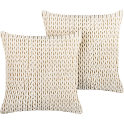 OXALIS  - Sierkussen set van 2 - Beige - 45 x 45 cm - Katoen
