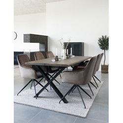 Eetkamerstoel Velvet Taupe - Draaibaar - Stoel Harbo