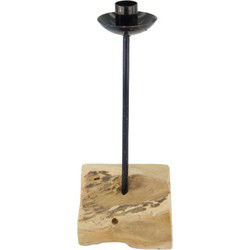 Dinnercandle holder teak wood 11x7.5x28 cm