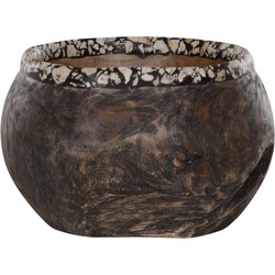 MUST Living Bowl Coral,16xØ26 cm, teakwood, black / natural finish