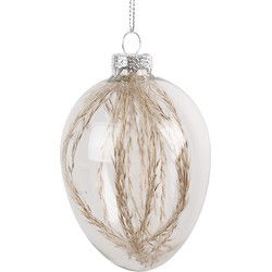 Clayre & Eef Paashanger Ei Ø 7x10 cm Transparant Glas