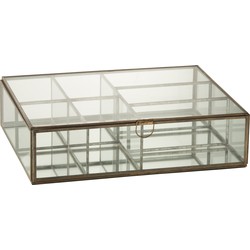 J-line - Box Glas/metaal Brons Large - 38x28x9.5cm