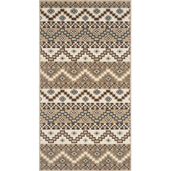 Safavieh Bold & Bright Indoor Geweven Vloerkleed, Veranda Collectie, VER095, in Creme & Bruin, 79 X 152 cm