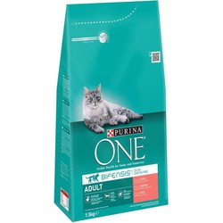 Kattenvoer one adult rijk aan zalm & volkoren granen brokjes 1,5 kg