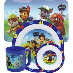 Kinder ontbijt set Paw Patrol 4-delig van kunststof - Kinderservies