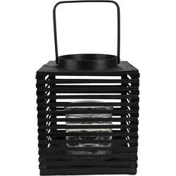 Clayre & Eef Windlicht Zwart Bamboe