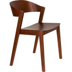 Housecraft Living Wooz eetkamerstoel Eikenhout Walnoot bruin - Set van 2