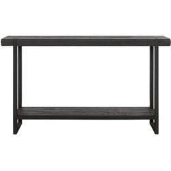 DTP Home Console table Beam BLACK,78x140x40 cm, 6 cm recycled teakwood top